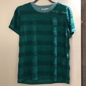 MAJE size 3 green stripe t-shirt